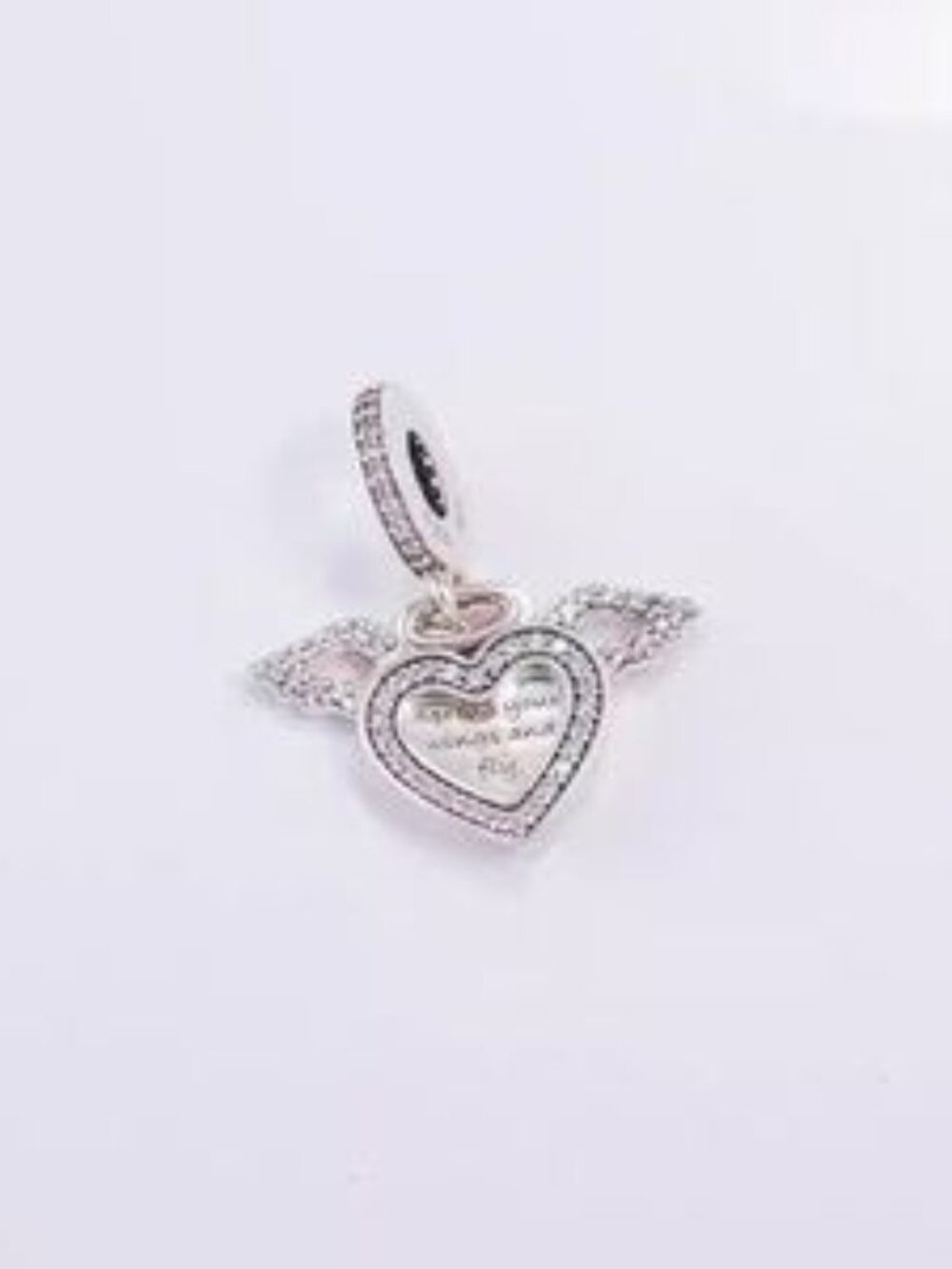 Pandora Heart & Angel Wings Dangle Charm